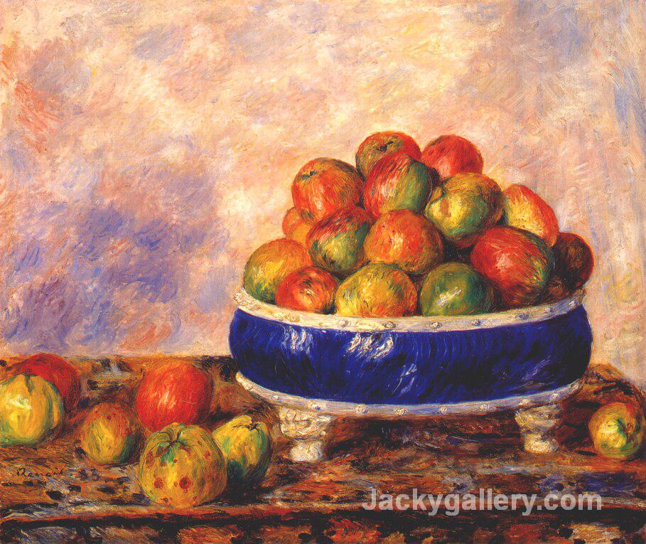 Apples in a dish by Pierre Auguste Renoir paintings reproduction